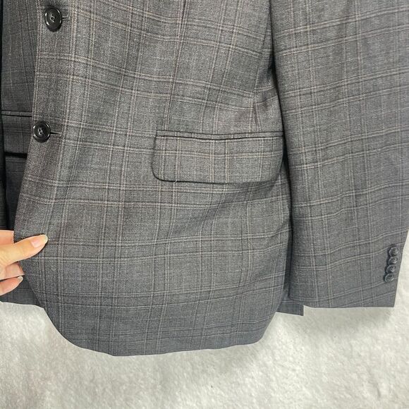 Peter Millar Gray Plaid Wool Two Button Sports Blazer Jacket Men’s Size 44XT - Picture 4 of 15